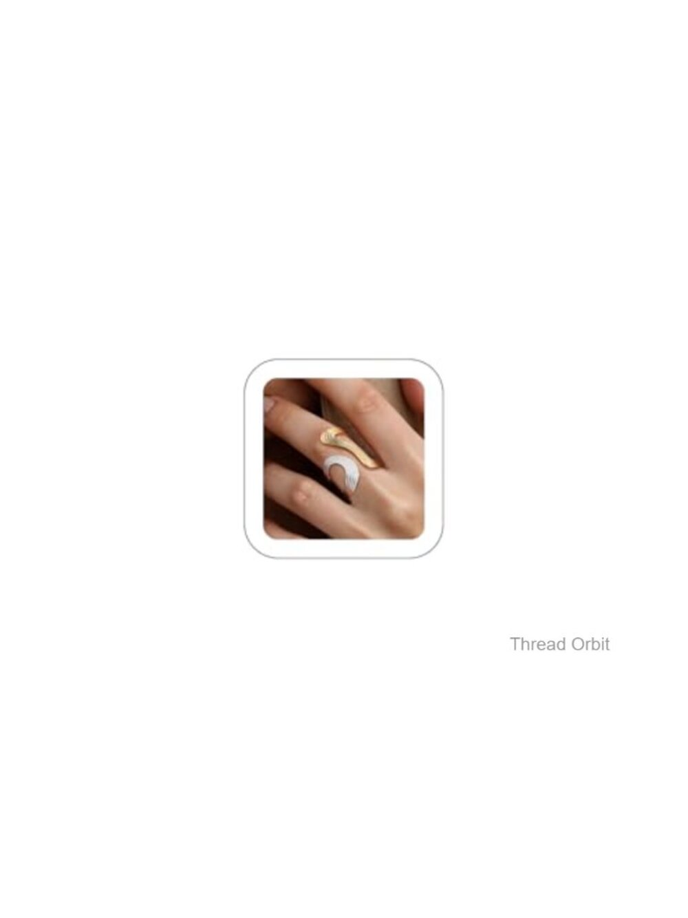 Two Tone Asymmetrical Wavy Curve Open Ring Adjustable Stainless Steel Wrap Ring